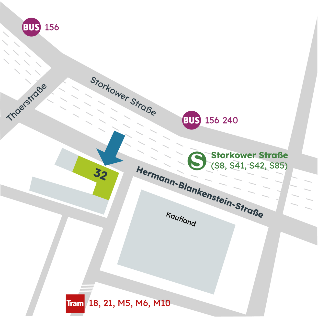 Standortkarte des Schulstandorts im Prenzlauer Berg