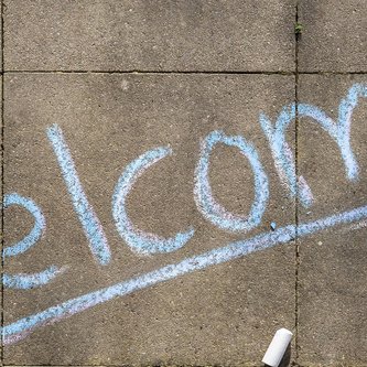 Schriftzug "welcome"