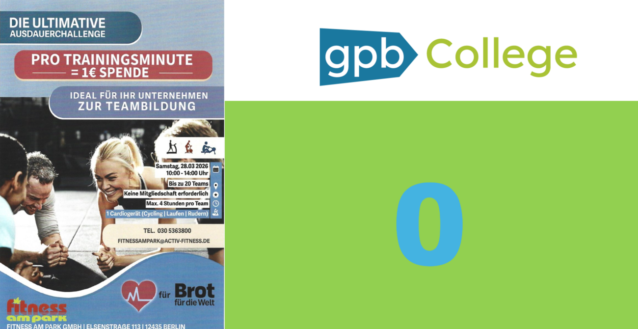 Plakat vom fitnesstudio und eine große Null