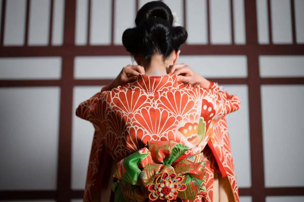 Japanische Geisha im Kimono