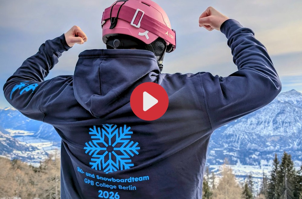 Anklicken für Video Videoschnippsel von der gemeinsamen Skifahrt